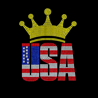 Transfert thermocollant en strass pour T-shirt, motif USA Fête de l'Indépendance, vente en gros usine