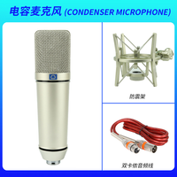 Microphone à condensateur professionnel 26 cœurs 48V avec support antichoc pour enregistrement en studio en direct