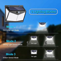 Lampes solaires extérieures 208leds Ip65 étanche sans fil capteur de mouvement lumière jardin grand Angle appliques murales lampe solaire avec 3 modes