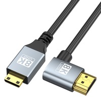 Câble de données Mini HDMI vers HDMI pour écran 8K/60Hz avec conducteur en cuivre étamé pour TV (Modèle YY-0729A)