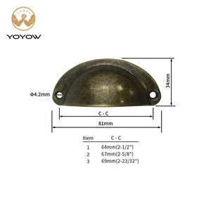 Half Moon Drawer Pulls Oval Cabinet Handles Traditional Style Durable Storage Closet <b>Hardware</b> - Product Image 2