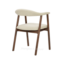 Chaises de salle à manger rétro nordiques en promotion avec accoudoirs, chaises modernes personnalisées en bois massif et caoutchouc pour la maison, le café et le restaurant