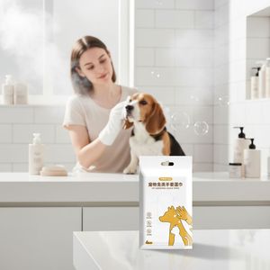 Gants de toilettage jetables <span class=keywords><strong>pour</strong></span> animaux de compagnie, lingettes nettoyantes avec étiquette personnalisée, formule douce, nettoyage en profondeur <span class=keywords><strong>pour</strong></span> chiens et chats, utilisation sur tout le corps - Product Image 3