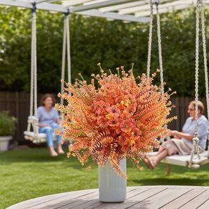 Ramo Artificial de otoño, planta de plástico de eucalipto, hoja persa, arreglo floral violeta, cesta, decoración de larga duración - Product Image 1