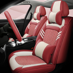 Housse de siège de voiture en soie de glace Nappa Coussin de protection d'été universel Design classique moderne pour <span class=keywords><strong>Abarth</strong></span> - Product Image 6
