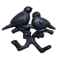Crochets à vêtements en fonte de bronze antique avec forme d'oiseau et de branche en 3D, robustes pour l'entrée, la salle de bain, la chambre à coucher, décoration de ferme