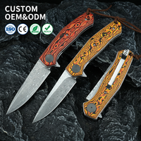 Couteau de poche pliant VG10 Damas, couteau tactique de chasse, outil EDC, couteau utilitaire de camping pour femmes, vente en gros, personnalisé 4020
