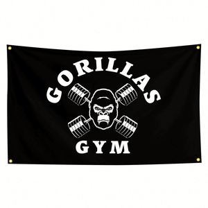 Tapiz Decorativo Gorillas GYM de 3x5 pies para Habitación, Dormitorio Universitario, Sala de Estar - Product Image 1