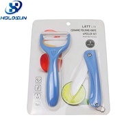 Ensemble de 2 couteaux à fruits pliants en céramique de zircone, écologiques, portables, sûrs pour les mains, avec design élégant, couleur personnalisable