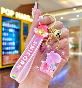 Cute Creative Floating Liquid Keychain Milk Tea Bottle Keychain Quicksand Bottle <b>Key</b> Chain Acrylic Oil Bag Car Cartoon <b>Key</b> <b>Ring</b> - Product Image 5