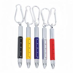 Stylo bille multifonction 6-en-1 en métal, encre bleue/noire, outil portable moderne avec règle technique, tournevis et écran tactile - Product Image 2