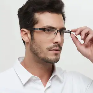 New Business Men Half Frame Reading Glasses Male Double Light Reading Eyeglasses Factory Wholesale