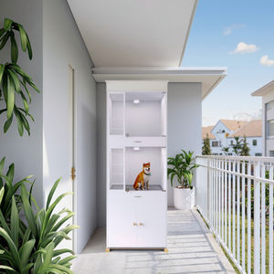 กรงสัตว์เลี้ยงทำจากไม้ระดับพรีเมี่ยมพร้อมช่องกว้างขวางและดีไซน์ทันสมัยสำหรับสุนัข - Product Image 6