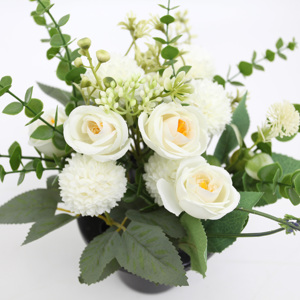 Wholesale Artificial Cemetery <strong>Flowers</strong> Potted Funeral <strong>Flowers</strong> Crossed <strong>Grave</strong> <strong>Flower</strong> Rose and Chrysanthemum - Product Image 3
