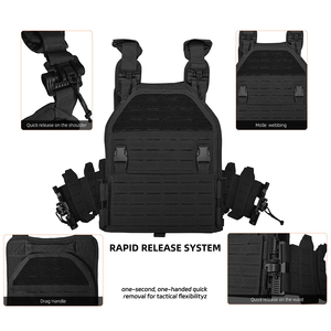 เสื้อกั๊กยุทธวิธีไนลอน 1000D พร้อมช่องใส่แม็กกาซีน 4 ช่อง แบบปลดเร็ว และแผงหลังตาข่าย MOLLE สำหรับการฝึกกลางแจ้ง - Product Image 3