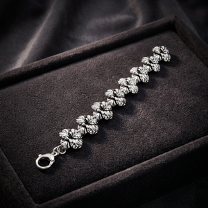 กำไลข้อมือโซ่ลายดอกไม้เงินแท้ 925 สไตล์โรแมนติก - Product Image 3