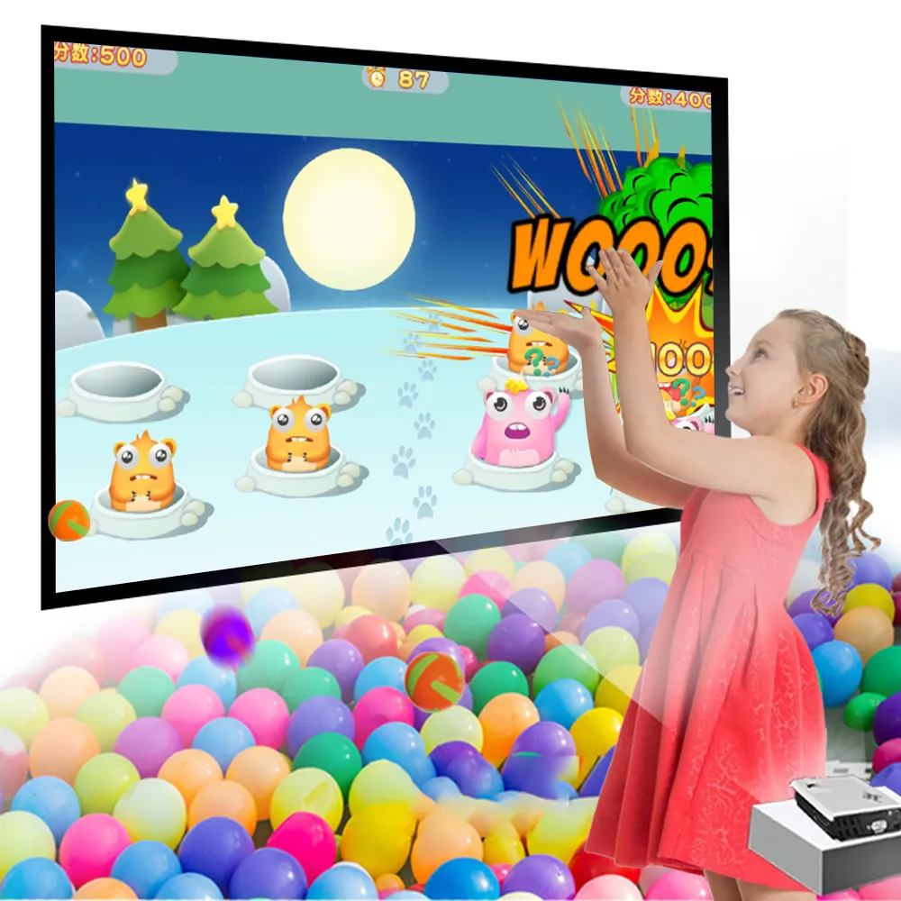 400" large screen portable interactive whiteboard interactive projection floor game Amusement park equipment playground system