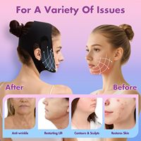 Exerciceur de mâchoire, sangle amincissante pour le visage, bande réductrice de double menton, masque en graphène en forme de V, masque pour le menton, masque pour le visage en forme de V, sangle pour le menton