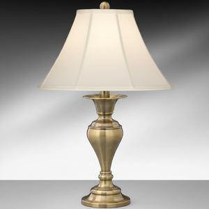 Lámpara de latón con pantalla de tela - Product Image 1