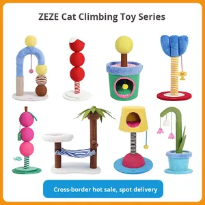 บ้านแมวแบบมีโครงปีนป่ายอเนกประสงค์ <span class=keywords><strong>Zeze</strong></span> ทนทานต่อการสึกหรอ ไม่หลุดร่วง ของเล่นแมวรูปยีราฟสุดชิค พร้อมที่ลับเล็บในตัว - Product Image 5