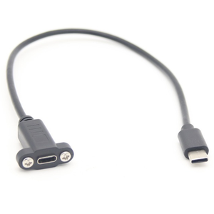 Cable DE DATOS USB 3,1 tipo C personalizado Cable de extensión macho a hembra con bloqueo de tornillo de montaje en panel con aislamiento de nailon de PVC PTFE - Product Image 5