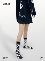 [Neuf] Chaussettes mi-longues asymétriques en coton à imprimé animal tendance pour hommes et femmes AB Design