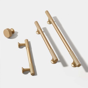 Cream Style Zinc Alloy Cabinet Pulls Handles Knurled Gold <strong>French</strong> Minimalist Design Durable for Wardrobe Drawer Home Bar Bedroom - Product Image 5
