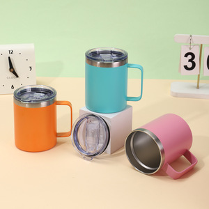 Mug isotherme 12 oz sans BPA avec couvercle coulissant, tasse à café 12 oz en acier inoxydable, logo personnalisé, mug isotherme en acier inoxydable - Product Image 2