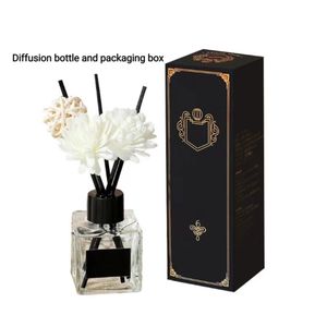 Flacon diffuseur de <span class=keywords><strong>parfum</strong></span> en verre transparent carré de luxe avec bouchon à vis en caoutchouc, impression d'écran, couleurs personnalisées, utilisation de <span class=keywords><strong>parfum</strong></span> (50ML-250ML) - Product Image 2