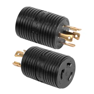 RV Generator Adapter Plug, NEMA L14-30P to NEMA L5-30R for RV Trailer 50A Twist Locking RV Power Outlet Plug