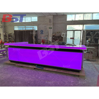 Café Vin Lumineux Discothèque Bar Meubles Personnaliser Surface Solide RGB LED Comptoir De Bar Commercial À Vendre