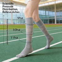 Chaussettes de compression pour femmes, hauteur genou, légères, en maille respirante, soutien par compression, pour le sport, les voyages et l'entraînement