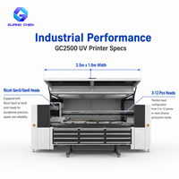 Imprimante à plat UV professionnelle 2,5 m x 1,9 m pour bois, pierre, carrelage décoratif, machine d'impression numérique Gc2500 Ricoh Gen5