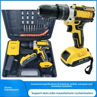 Perceuse à percussion électrique sans fil professionnelle portable de 10 mm avec moteur sans balais, kit rechargeable avec batterie au lithium 2,5 Ah et mandrin auto-serrant