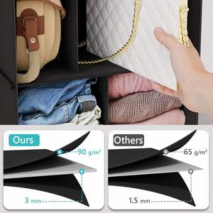 Organisateur de placard suspendu avec 12 compartiments, séparateurs de rangement pour vêtements, chaussures et accessoires, étagère pour chambre d'enfant, vestiaire, armoire - Product Image 6
