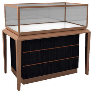 ตู้โชว์เครื่องประดับสแตนเลสสั่งทำพิเศษสำหรับห้างสรรพสินค้า วางพลอย หยก เครื่องสำอาง นาฬิกา แว่นตา - Product Image 4