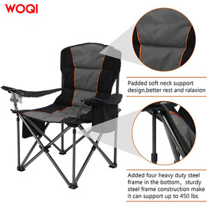 Chaise pliante de camping Woqi 39,37 pouces en tissu Oxford noir avec structure en aluminium, chaise de jardin d'extérieur - Product Image 4