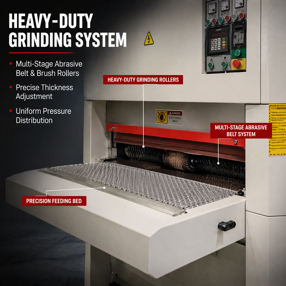 R-PR1000 Automatic Metal Sheet Deburring Machine 29kW Surface Grinding ...