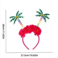 Bandeau de fête hawaïenne Luau, bandeau scintillant pour fête, flamant rose, ananas, palmier pour accessoires de fête d'été tropicale sur la plage