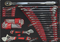 Armoire à outils roulante industrielle JMST avec 322 outils, 7 tiroirs et 1 porte latérale, chariot à outils de grande capacité sur roues