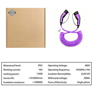 Câble de charge EV de type 2 à type 2 OEM/ODM, 16A monophasé, IP65, longueur 5m, câble de charge AC - Product Image 3