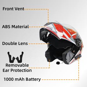 Casques Moto Modulaires Unisexes Haut de Gamme pour Adultes avec <span class=keywords><strong>Bluetooth</strong></span> Anti-Choc en ABS, Protection de Tête pour Cyclisme et Moto - Product Image 4