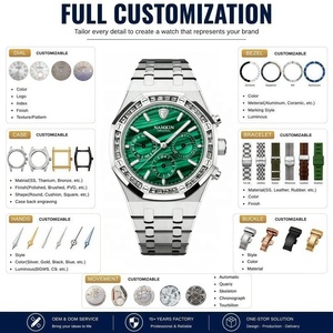 OEM Custom Logo Private Label Luxury Natural Malachite Watch Dial Men Chronograph Automatic Watches with 42MM Sapphire 50M - Product Image 2
