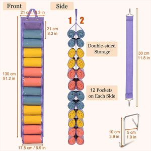 <b>Hooks</b> Wall Wardrobe Rack PVC Double Tier Hanger Holder Hanging Coat <b>Towels</b> Heavy Organizer Storage Clothes - Product Image 2