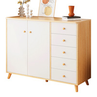 Meuble de rangement pour salon et chambre à coucher en acier inoxydable avec tiroirs en bois pour l'organisation de la chambre