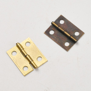 Charnière de meuble 34x22mm, bronze jaune, montage en surface, style traditionnel, antirouille, fer, type H - Product Image 2