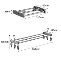 Séchoir à linge extensible à 3 barres, réglable de 31 à 80 cm, support de séchage robuste et peu encombrant pour serviettes et couvertures