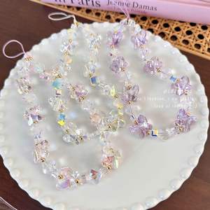 Transparent papillon téléphone suspendu lanière bijoux filles douces Y2K téléphone <span class=keywords><strong>pendentif</strong></span> sac porte-clés acrylique chaîne de téléphone portable - Product Image 2