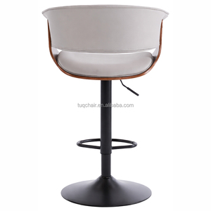 Chaises <span class=keywords><strong>de</strong></span> bar design modernes avec siège rembourré et structure en bois, chaise <span class=keywords><strong>de</strong></span> salon pour îlot <span class=keywords><strong>de</strong></span> cuisine, bar à petit-déjeuner - Product Image 2