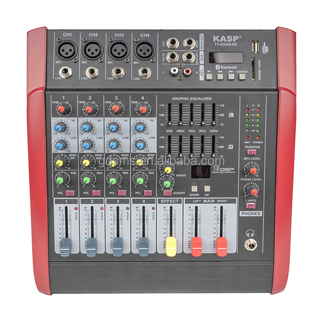 TY-40USB Professional DJ Mixer Karaoke with 16 ECHO and Screen Speaker Metal Shell Product